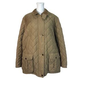 Lauren Ralph Lauren Quilted Jacket Women's Size 1X 90s Vintage Beige